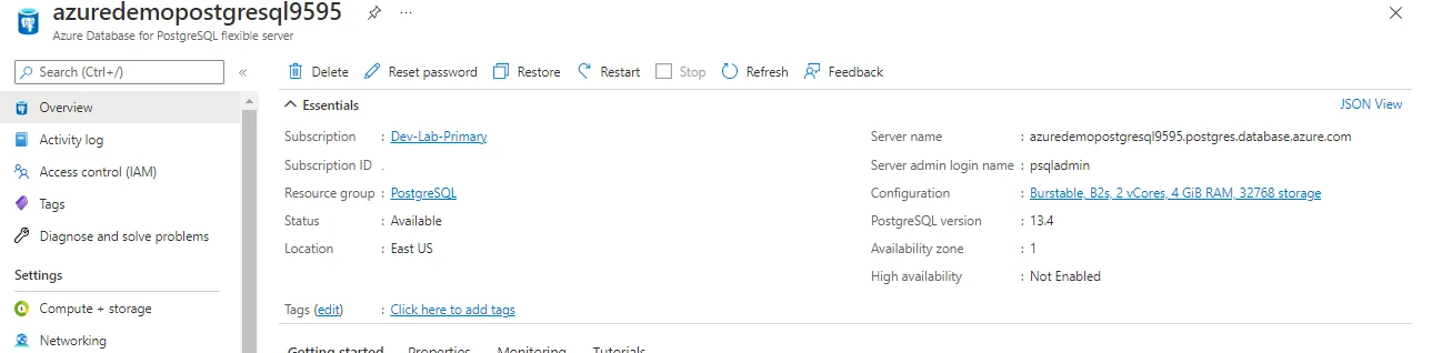 Azure Database for PostgreSQL