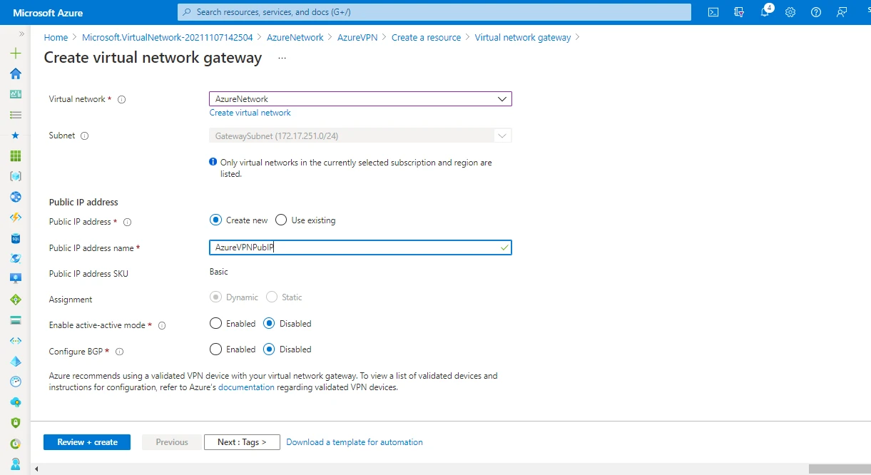 Azure Site to Site VPN Connection [100% Working]