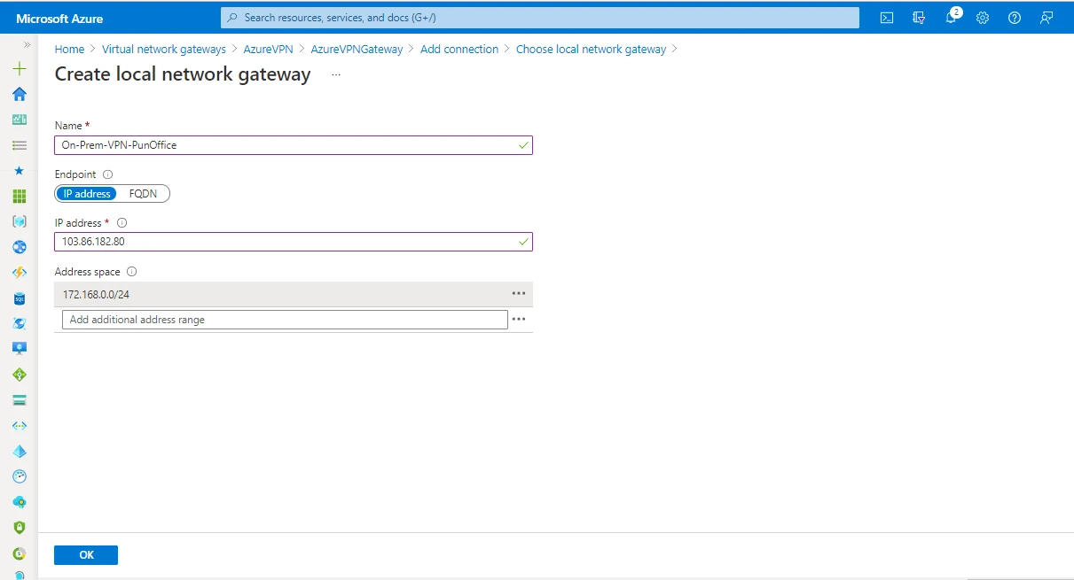 Azure Site to Site VPN Connection [100% Working]
