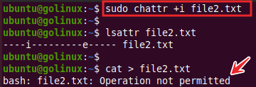 chattr command to make a file immutable in Linux