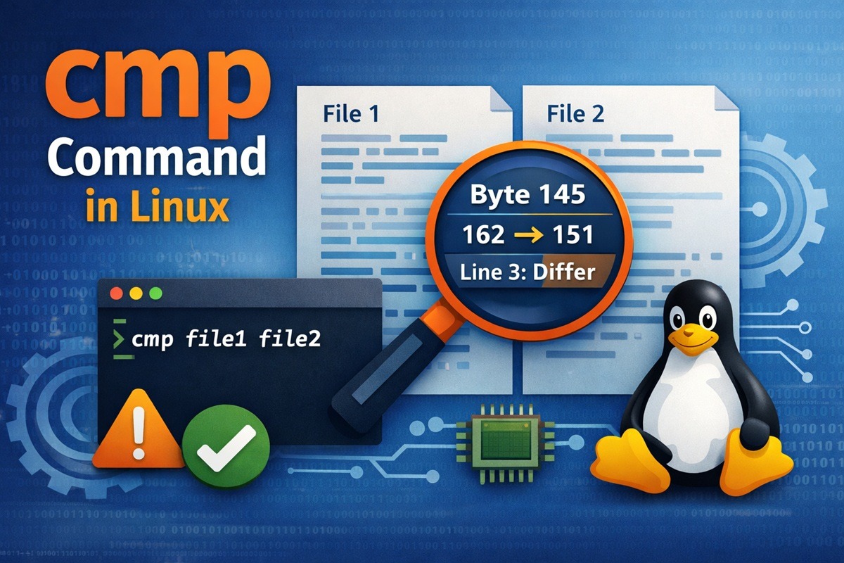 cmp Command in Linux: Compare Files Byte by Byte (Examples & Cheat Sheet)