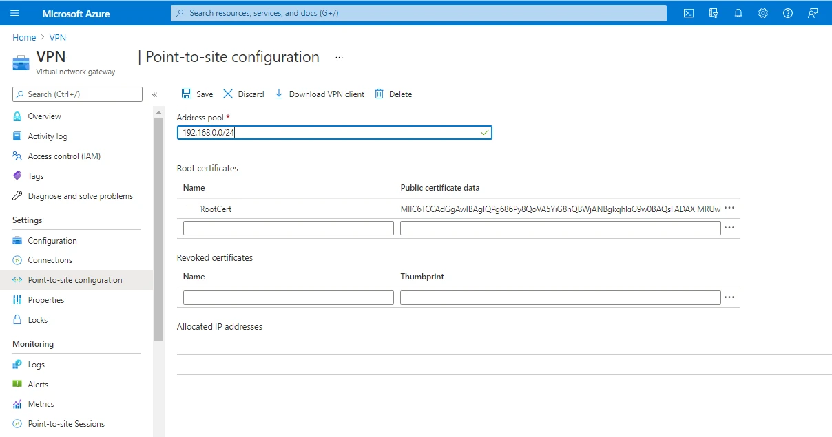 Configure Azure Point To Site VPN Connection [Step-by-Step]