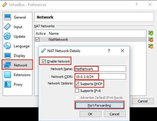 How to configure port forwarding in VirtualBox for NAT Networking