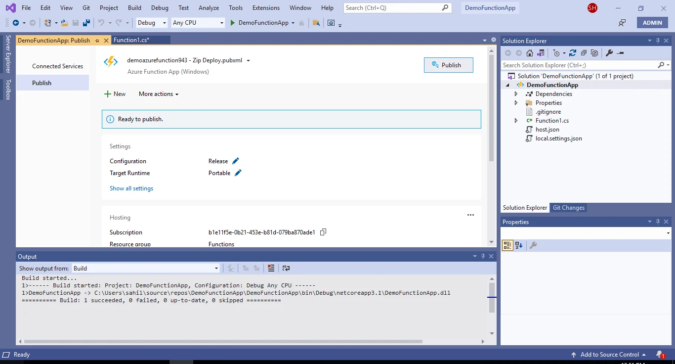 Create Azure Functions using Visual Studio [Step-by-Step]