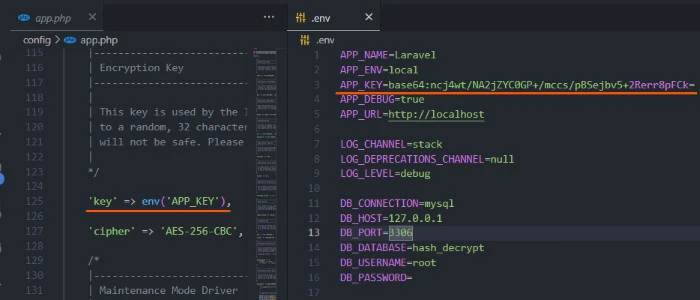 app key for hash laravel decrypt