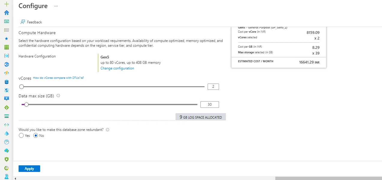 deploy SQL Database on Azure