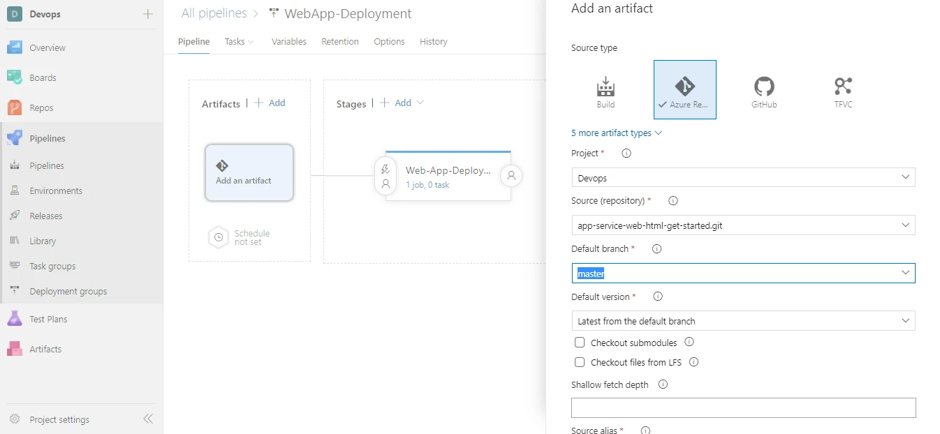 Web App Deployment Using Azure DevOps