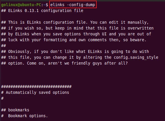 print elinks configuration file