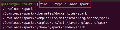 find command to search directories by name