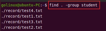 find command to search files by group
