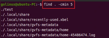 find files by changed time