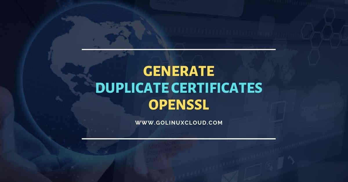 Generate duplicate certificates OpenSSL CA [Same CN]