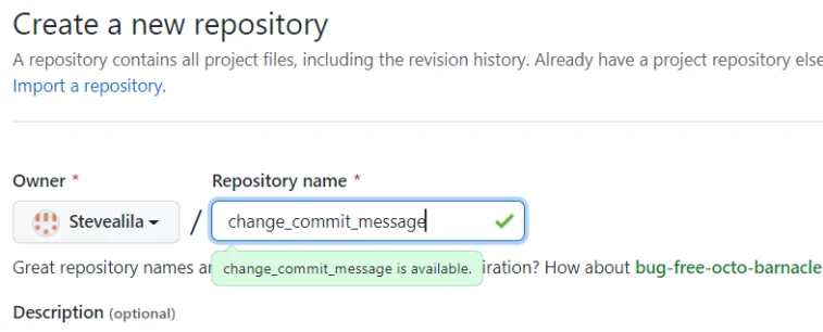 new repo to explore git change commit message