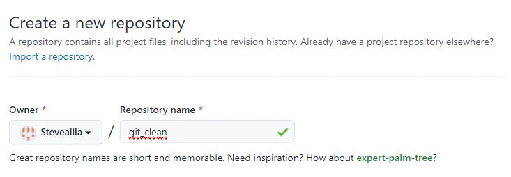 remote to explore git clean