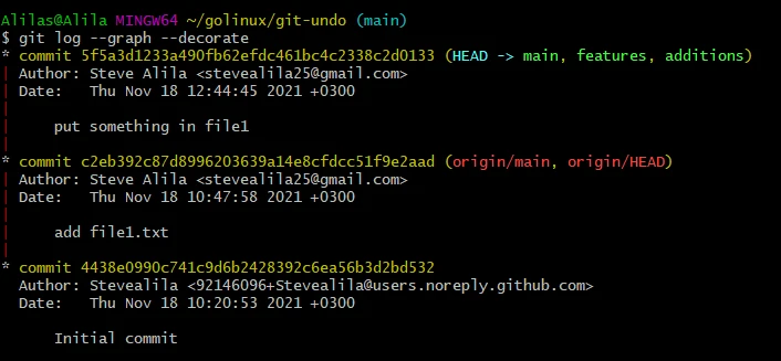 git undo commit before push