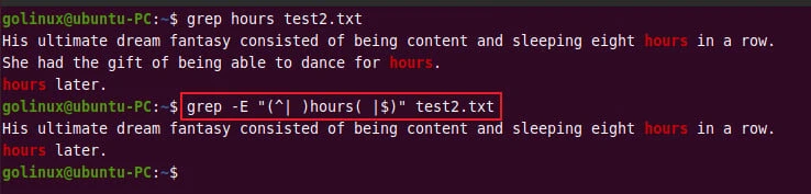 grep pattern with spaces