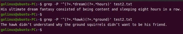 grep pattern1 and pattern2
