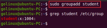 groupadd command to create a new group