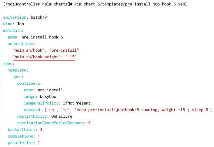 How to use helm hook-weight to order Jobs in Kubernetes