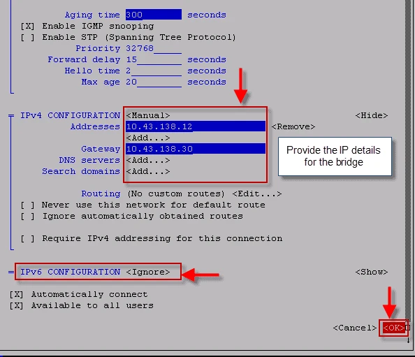 configure network bridge