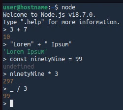 How to use Node.js REPL to write simple expressions