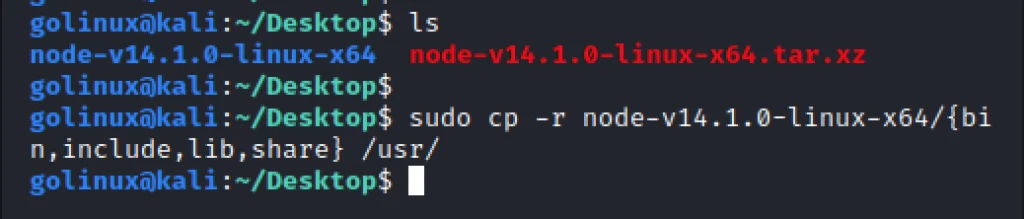 Copy files to the usr directory