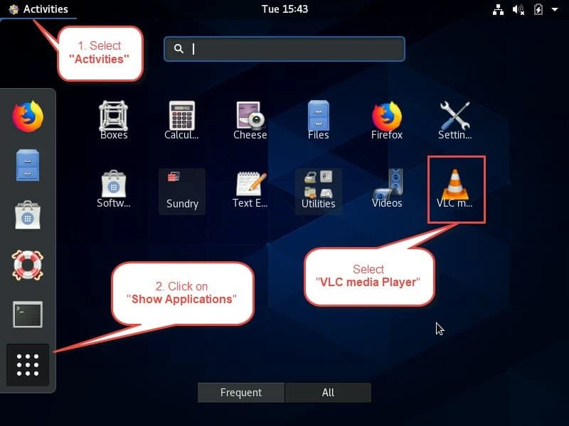 Access VLC Player in Linux