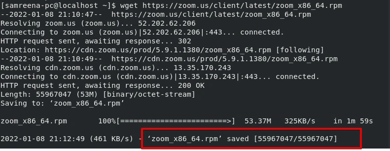 wget download zoom binary