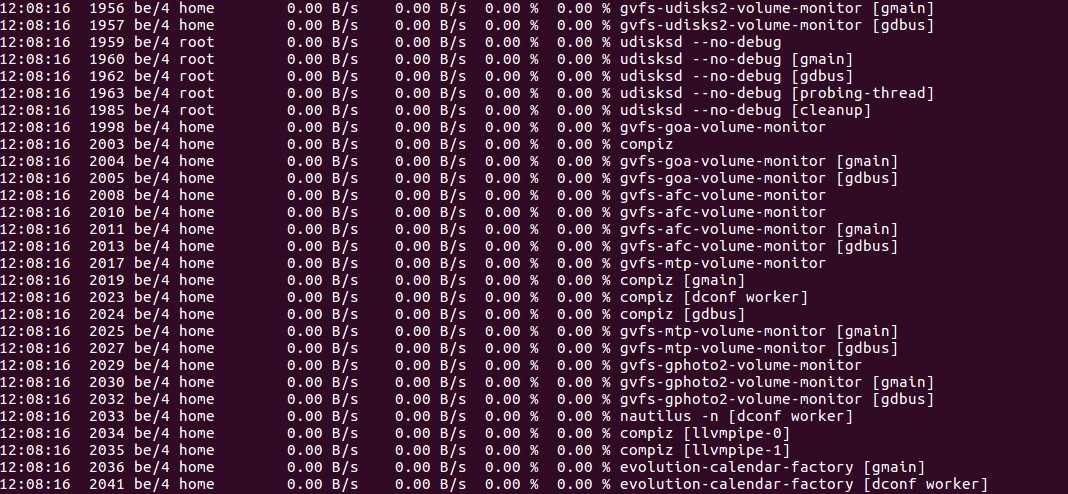 output displayed by command iotop -t