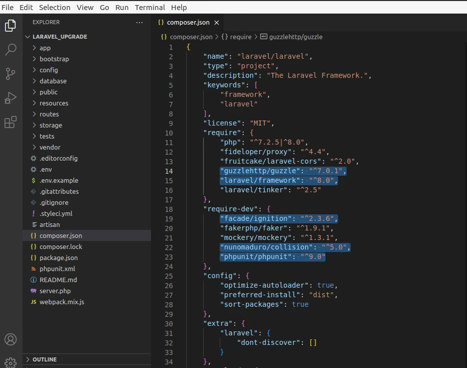 Laravel upgrade to 8 or above