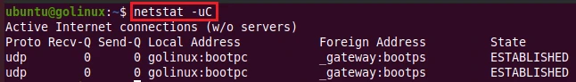 netstat command to print information from route cache