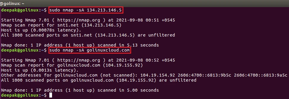 nmap command to detect a firewall