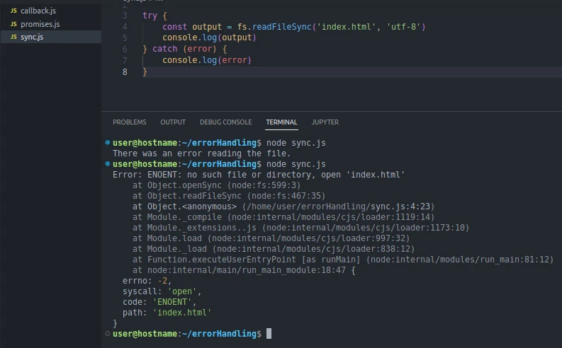 Node.js error handling