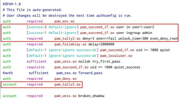 pam_tally2: lock user account after X failed login attempts in Linux