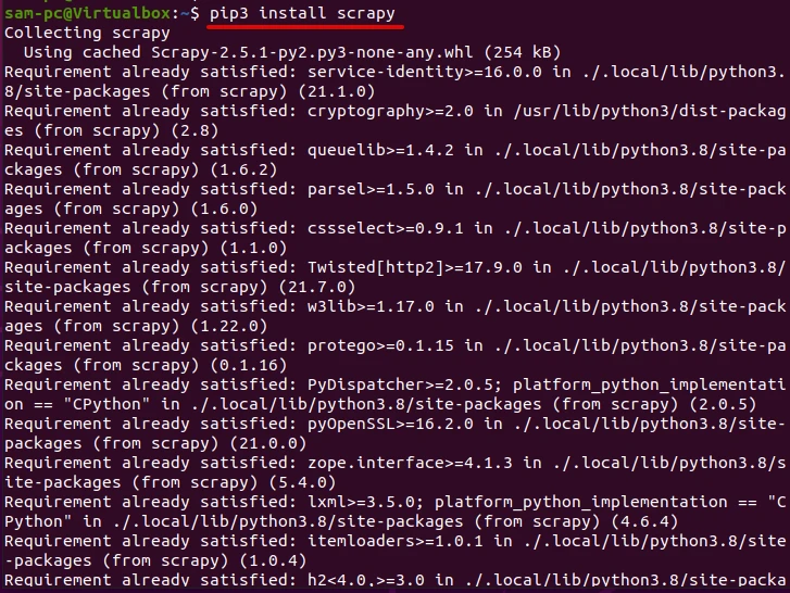 install package using pip3