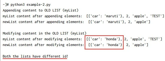 Python copy list - deepcopy() vs copy() with examples