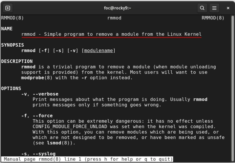 rmmod