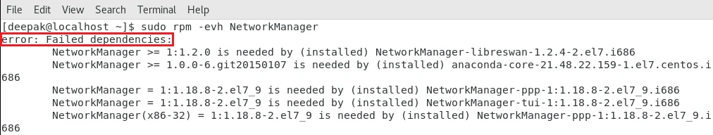 rpm command to remove rpm package