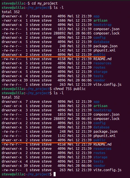 How to set up file permissions for Laravel?