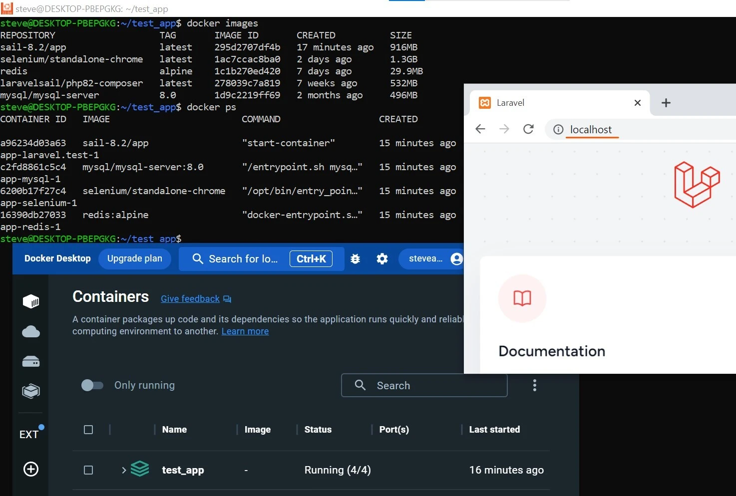 setting up laravel in docker