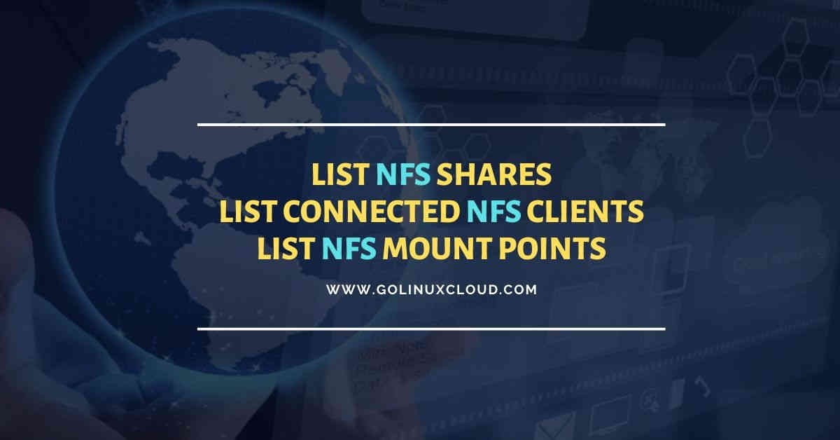 Show NFS shares | List NFS mount points | List NFS clients Linux