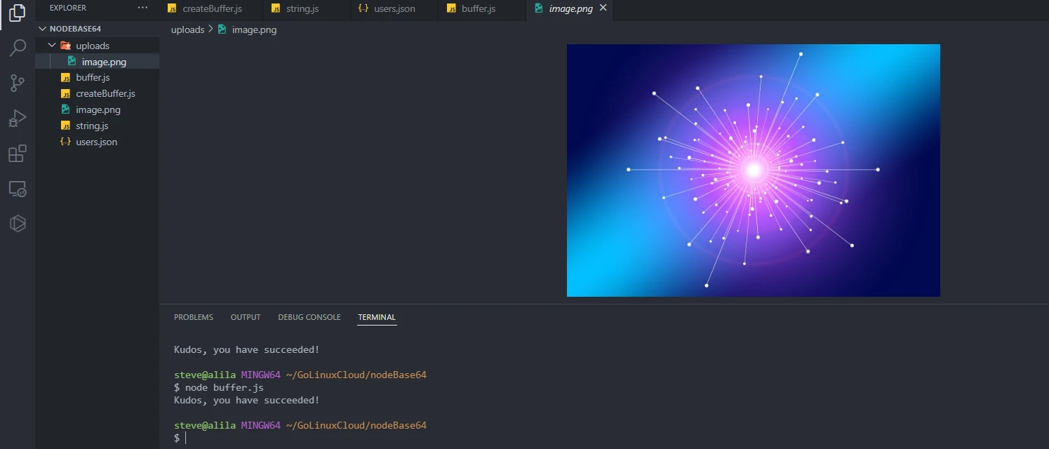 Nodejs base64 encode image