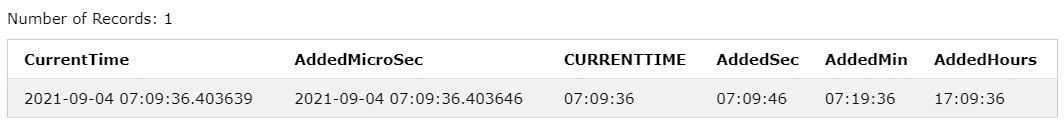 ADDTIME(), TIMEDIFF() SQL Time Functions in MySQL- Example- Sample output 5