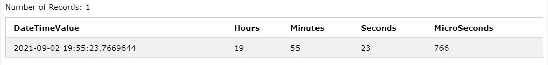 MS SQL Server - How to get hour, minute, second and microsecond Sample Output 4