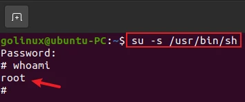su command to use different shell