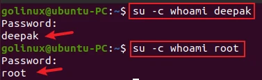 su command to run the command as a different user