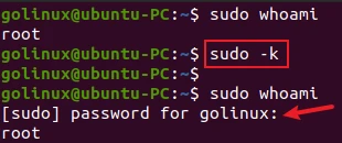 sudo command to reset user timestamp