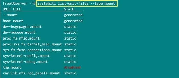 systemctl list mount paths
