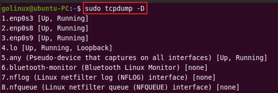 list all available network interfaces