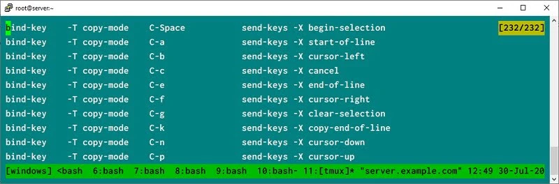tmux Prefix combination